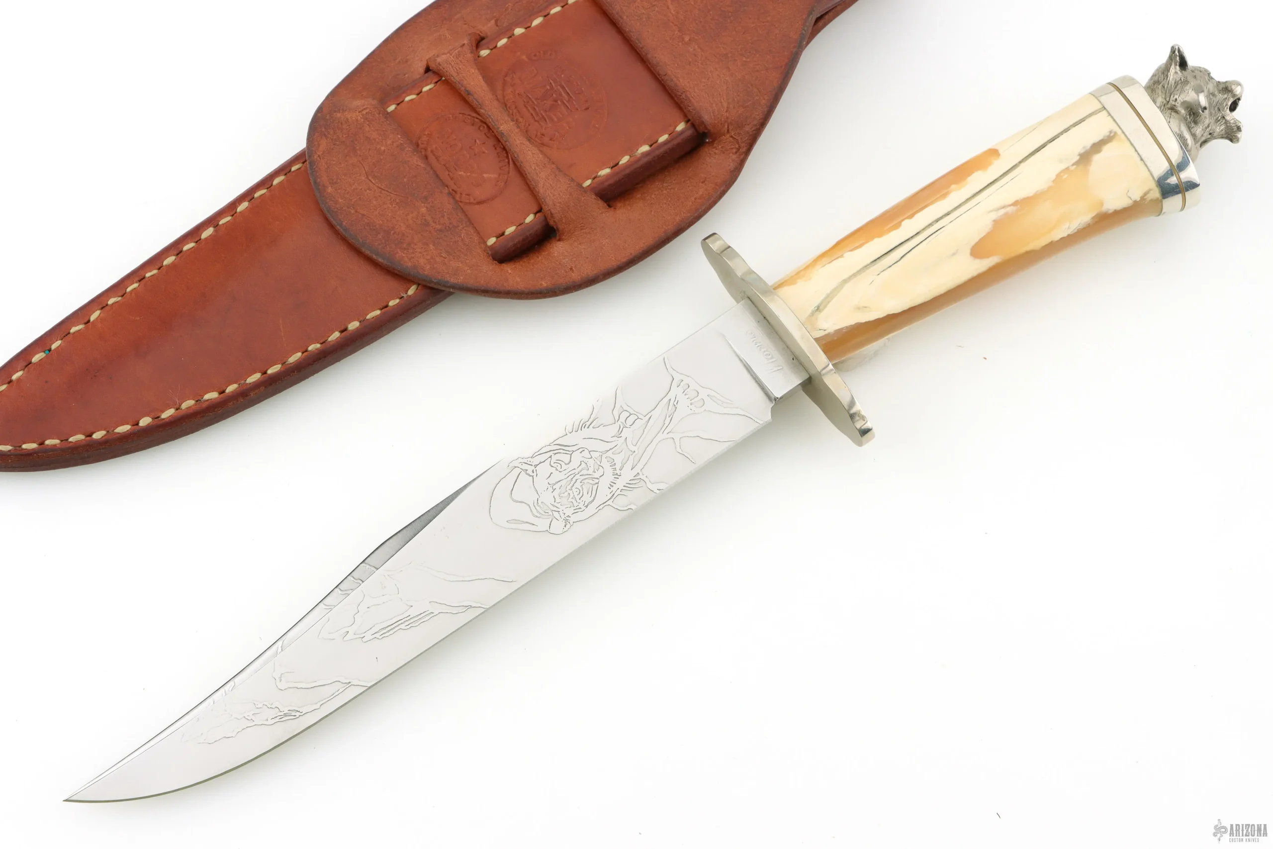 Mountain Lion Fighter - Stabilized Mammoth Ivory