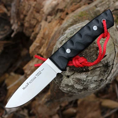 Muela Kodiak Black Micarta - 4.10" Sandvik 14C28N Stainless Steel Satin Drop Point Plain Blade Full-Tang Hunting Knife 02MU083