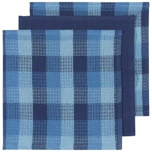 Now Designs by Danica Check Dishcloths (Set of 3) | Indigo