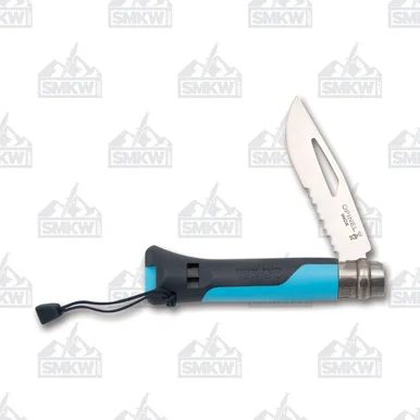 Opinel No 08 Outdoor Folding Knife 3.75in Partially Serrated Blue OP002142CP