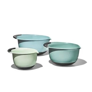 OXO Good Grips 3-Piece Mixing Bowl Set | Cadet Blue, Tower Grey, & Jade
