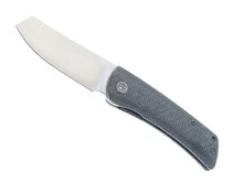 Petrified Fish Flavorist Folding Knife Black Micarta Handle K110 Plain Edge Satin Finish PFE05-DMP