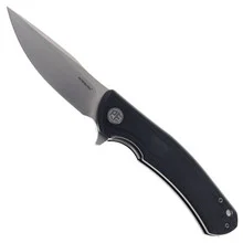 Petrified Fish Folding Knife Black G10 Handle K110 Plain Edge Satin Finish PF949DS