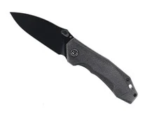 Petrified Fish Havrog Black Micarta Handle Thumb Stud Liner Lock Pocket Knife K110 Black/Stonwashed Blade PF-P04 DMDW