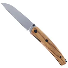 Petrified Fish PF719-OWOW Folding Knife Olive Handle Stonewashed Blade