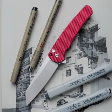 Pro-Tech Malibu Textured Red Alum (3.5" SW MagnaCut Reverse Tanto) 5405 LTD-Red