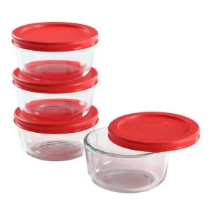Pyrex 8-Piece Storage Set with Red Lids
