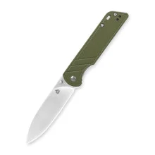 QSP Outdoor Parrot V2 Knife Green G10 HandleD2 Plain Satin Ball Bearings QS102-B
