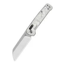 QSP Penguin Glyde Folding Knife G10/Aluminum Foil Handle 14C28N Sheepsfoot Plain Black Blade QS130GL-G2
