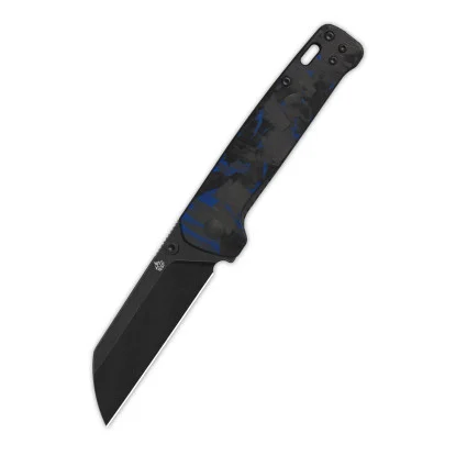 QSP Penguin V2 Black Stonewash Blue Shredded Carbon Fiber Overlay G10 (QS130V2-E2)