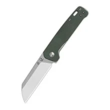 QSP Penguin V2 Folding Knife Green Micarta Handle D2 Sheepsfoot Plain Edge QS130V2-C1