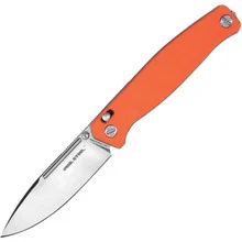 Real Steel Huginn Folding Knife Orange G10 Handle VG-10 Plain Edge Satin Finish RS7651OS