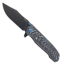 Reate 9D-V2 Folding Knife Fat Carbon White Storm & DLC Titanium Handle DLC 154CM Blade