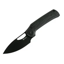 Reate PL-XE Folding Knife Black Micarta Handle Nitro-V Plain Edge Black PVD Finish