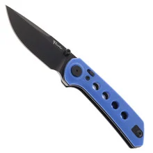 Reate PL-XT Folding Knife Blue G10 Handle Nitro-V Plain Edge Black PVD Finish