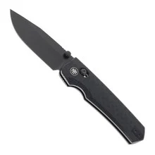 Remette Folding Knife Black G10 Handle 14C28N Plain Black Blade AURA-G2