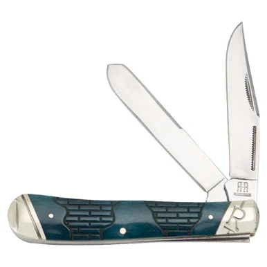 Rough Ryder Brickyard Blues Trapper Folding Knife RR2027