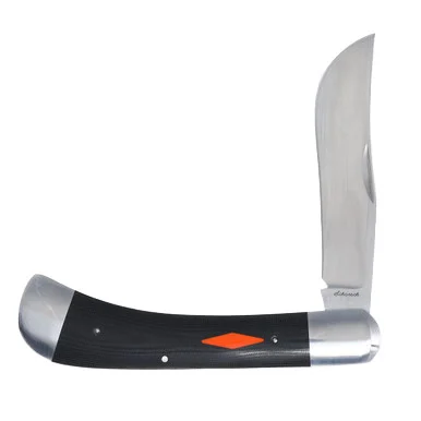 Schorsch CustomKnives Black Linen Micarta Single Blade Large Trapper KSK01