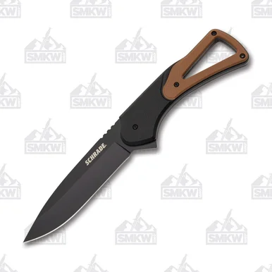 Schrade Fixed Blade 4in Black Oxide 9Cr18MoV Drop Point, Tan 1124286