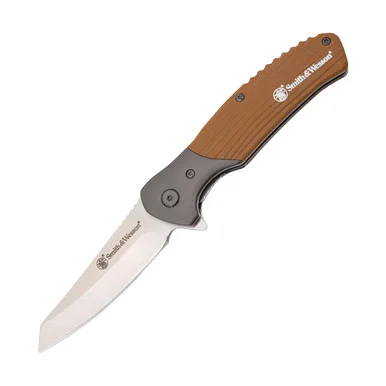 Smith & Wesson Stave Folding Knife 3.25in Satin Reverse Tanto Blade 1122569