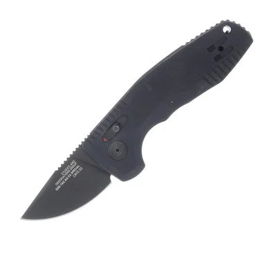 SOG TAC AU Compact Ca Special Auto OTS Knife Black - 1.96in Black Drop Point Plain AUSOG15381157