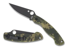 Spyderco Military Plain Edge Folding Knife Black Blade S30V Digital Camo G10 Handle C36GPCMOBK