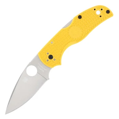 Spyderco Native 5 Folding Knife Yellow 2.95 Inch Plain Satin Leaf SPC41PYL5