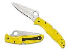 Spyderco Pacific Salt 2 Back Lock Knife Yellow FRN Handle H2 Serrated Blade C91SYL2