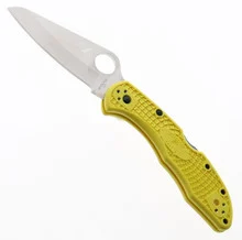 Spyderco Salt 2 Plain Edge Blade Folding Knife H-1 Yellow FRN Handle C88PYL2