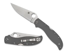 Spyderco Stretch XL Folding Knife Gray G10 Handle Cru-WearPlain Edge C258GPGYCW