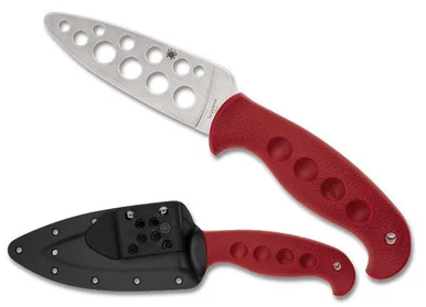 Spyderco Temperance Trainer Fixed Blade Sprint Run - 4.46" 420J2 Satin Blunted Blade Red FRN FB05TRD
