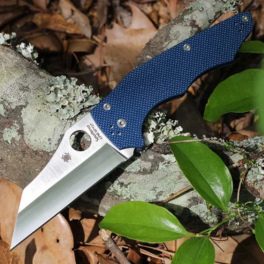 Spyderco YoJumbo - 3.98" CPM SPY27 Hollow-Ground Plain Edge Blade, Cobalt Blue G-10 Handle - C253GPCBL