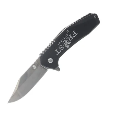 Steel Warrior Assisted Opening Clip Point Linerlock Folding Knife Black