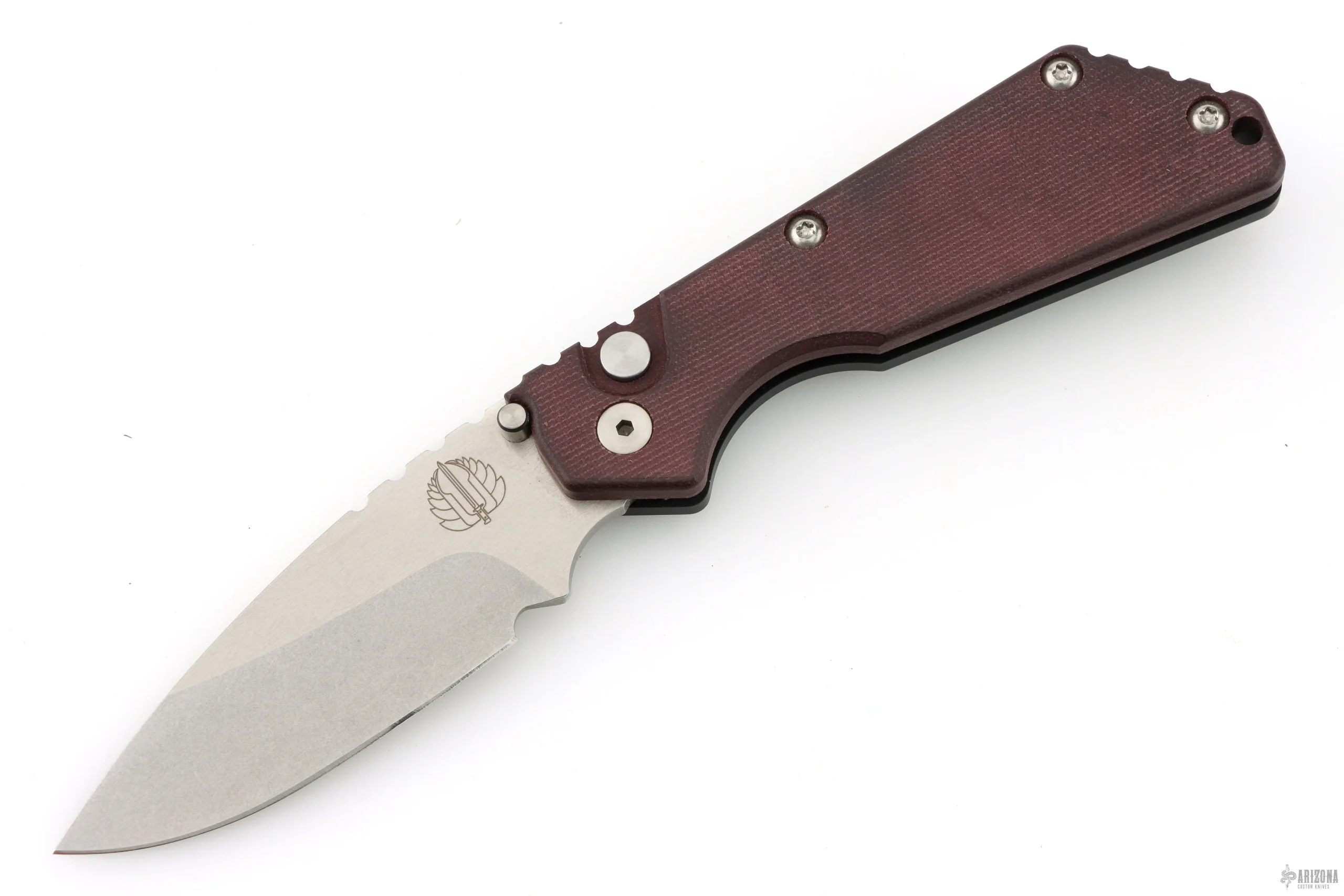 Strider SNG Auto - Maroon Canvas Micarta
