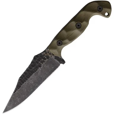 Stroup TU1 Fixed Blade - OD Green G10/Wood (4.5" 1095 HC) STPTU1ODG10S