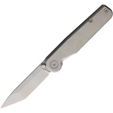 Tactile Knife Rockwall - Stonewashed Titanium (2.84" CPM-MagnaCut) TKCRTMCTNFL