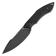 Tenable Luccio Fixed Blade Knife Black G10 Handle 14C28N Plain Blackwash Blade G007A2