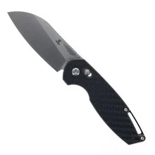 Tenable Model 6 Folding Knife Twill Carbon Fiber Handle 14C28N Plain Edge Satin Finish T1022V1