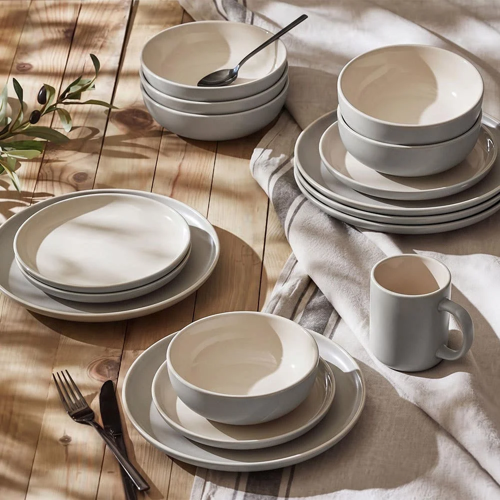 Thomson Pottery Loft Stoneware Dinnerware - Set of 16 (Linen)