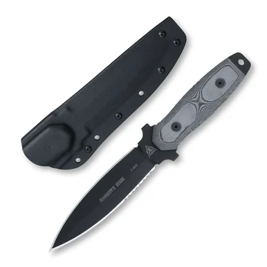 TOPS Ranger’s Edge Fixed Blade Knife Micarta Dual Serrated Dagger TPRE3010