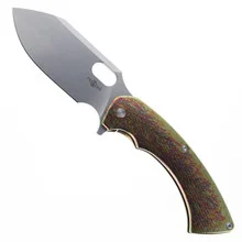 Two Sun Folding Knife Color Titanium Handle 14C28N Plain Edge TS459-Color