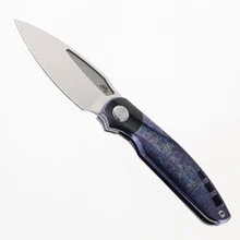 TwoSun Folding Knife Color Titanium Handle M390 Clip Point Plain Edge TS341-M390-Color