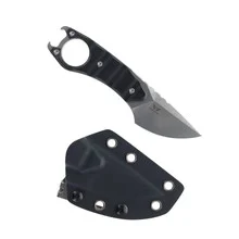 TwoSun Mini Fixed Blade Knife Black Micarta Handle 14C28N Plain Edge TS557