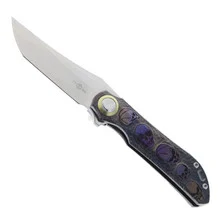 TwoSun Mini Folding Knife Engraved Titanium Handle M390 Plain Edge TS196-M390-Engrave