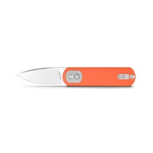 Vosteed Corgi Pup Folding Knife Orange G10 Handle 14C28N Drop Point Plain Edge Satin Finish A0719