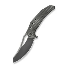 WE Epaulette Folding Knife Polished Gray Titanium Handle M390 Plain Edge Poished Gray Finish WE24024-4
