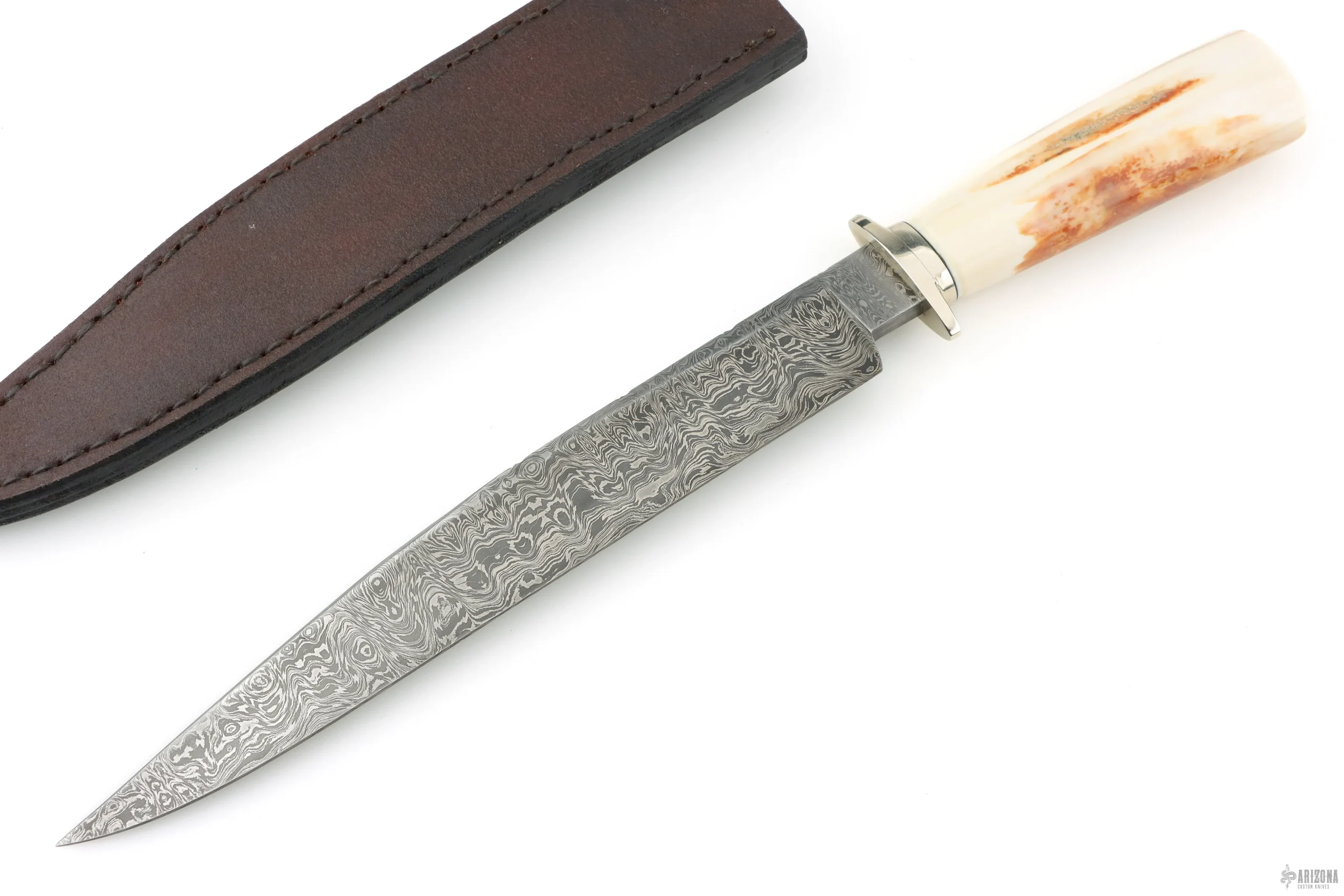XL Damascus Bowie - Fossil Walrus Ivory