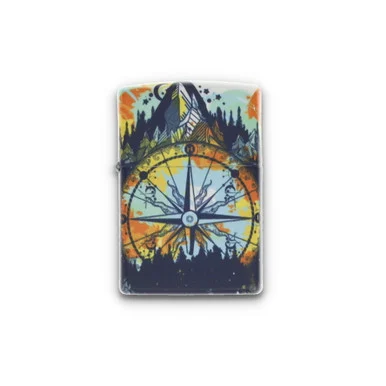 Zippo Compass Glow in Dark Green Lighter ZP49805
