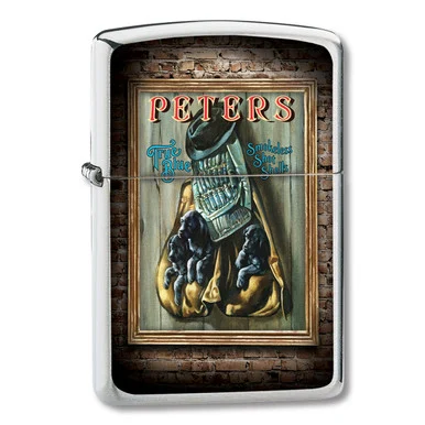 Zippo Lighter True Blue Pups Peters Satin Chrome ZPR413165